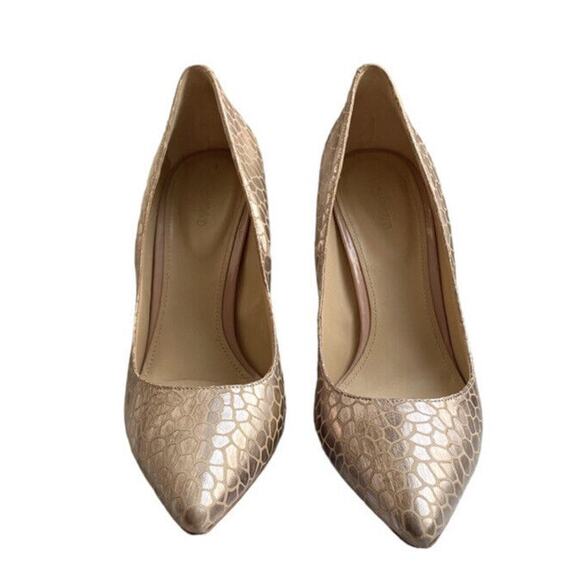 Joan & David Metallic Leather Pumps Pointed Toe Heels Light Blush Pink Size 9.5 - Picture 1 of 10